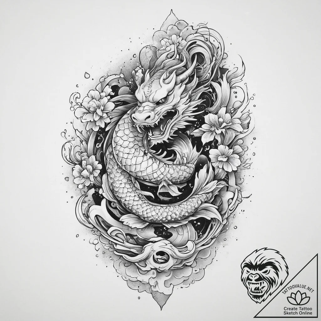 Tattoo sketch a stylized bag of holding overf... - tattoo sketch (№1755726313_0, 20.08.2025 21:45) — tattoovalue.net