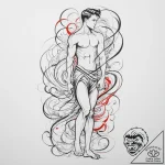 Tattoo sketch a silhouette of a man standing… – tattoo sketch (№1755727135_0, 20.08.2025 21:58) — tattoovalue.net
