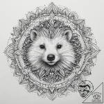 Hedgehog, ink illustration for tattoo, geomet… – tattoo sketch (№1755727340_0, 20.08.2025 22:02) — tattoovalue.net