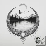 A design of veles’s horns forming a crescent… – tattoo sketch (№1755727546_0, 20.08.2025 22:05) — tattoovalue.net