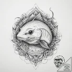 Catfish, tattoo drawing outline, on a clean w… – tattoo sketch (№1755728584_0, 20.08.2025 22:23) — tattoovalue.net