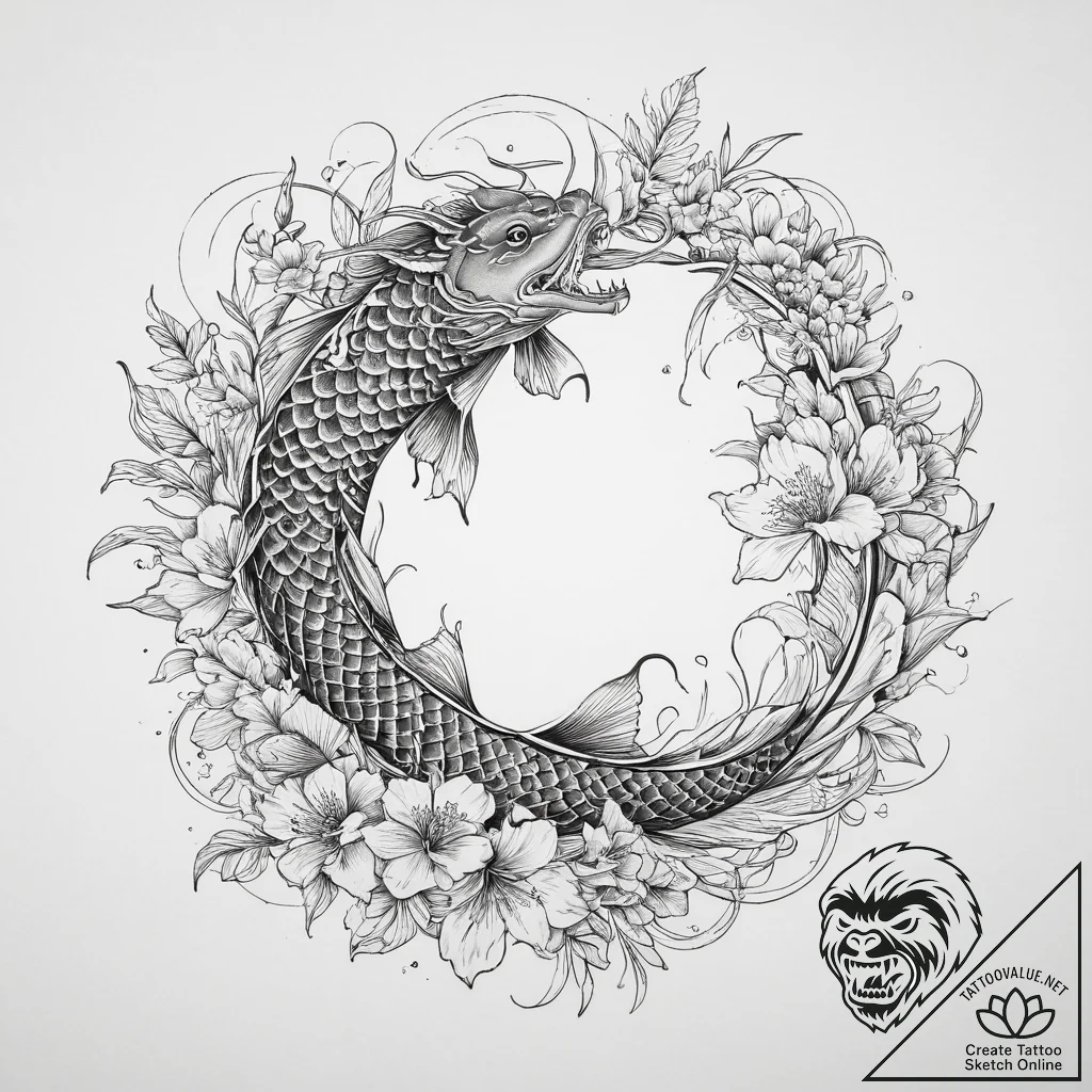 The interior of a greenhouse, humid and fille... - tattoo sketch (№1755729216_0, 20.08.2025 22:33) — tattoovalue.net