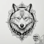 Fenrir (the wolf), ink illustration for tatto… – tattoo sketch (№1755729629_0, 20.08.2025 22:40) — tattoovalue.net