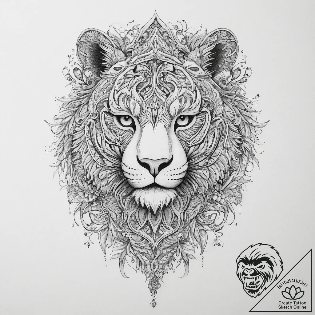 Tattoo design a camouflage pattern subtly int... - tattoo sketch (№1755729832_0, 20.08.2025 22:43) — tattoovalue.net