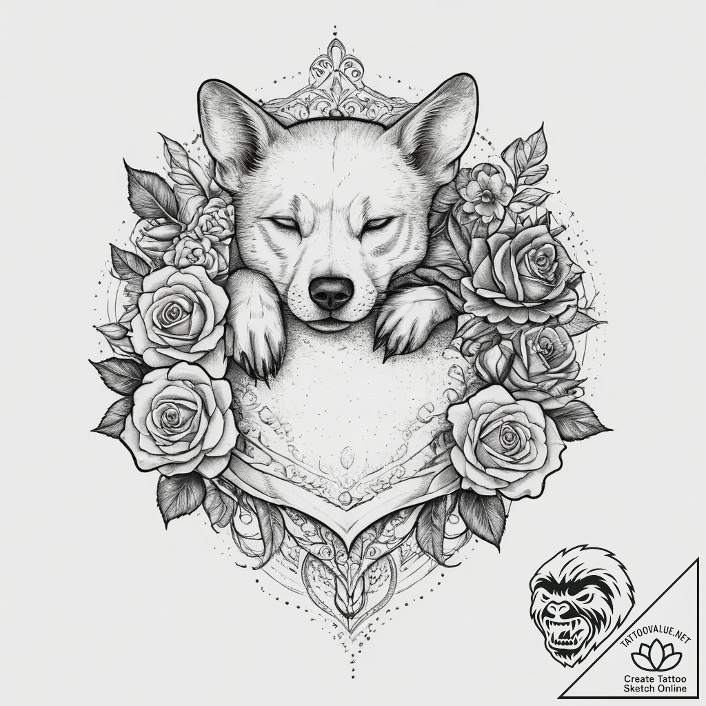 Tattoo design a loyal companion animal (dog,... - tattoo sketch (№1755731302_0, 20.08.2025 23:08) — tattoovalue.net
