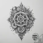 Gears, tattoo sketch design, on a clean white… – tattoo sketch (№1755732748_0, 20.08.2025 23:32) — tattoovalue.net