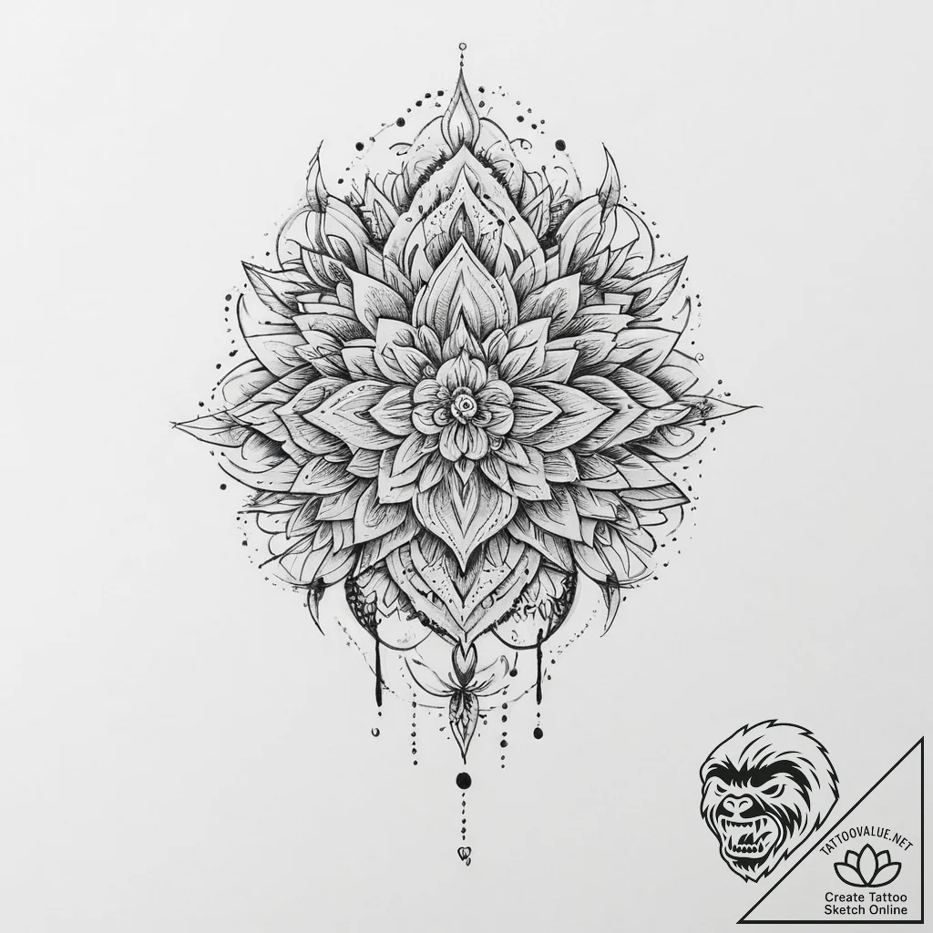 Tattoo design a gentle blend of cool tones, f... - tattoo sketch (№1755733375_0, 20.08.2025 23:42) — tattoovalue.net
