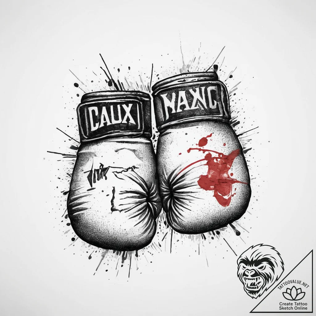Tattoo design a pair of boxing gloves, well-w... - tattoo sketch (№1755734201_0, 20.08.2025 23:56) — tattoovalue.net