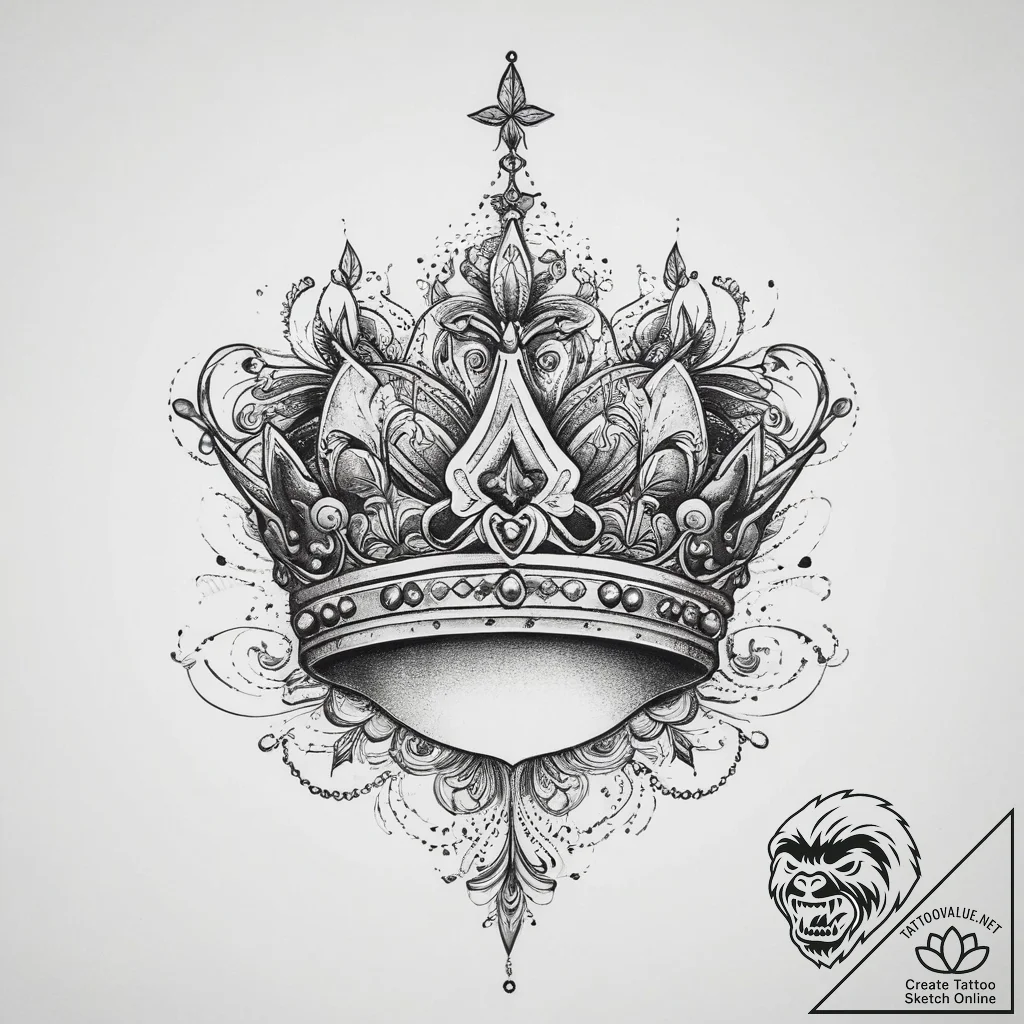 Tattoo design a crown symbolizing the head of... - tattoo sketch (№1755734405_0, 21.08.2025 00:00) — tattoovalue.net