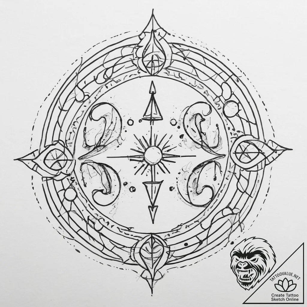 Tattoo design an abstract representation of t... - tattoo sketch (№1755735240_0, 21.08.2025 00:14) — tattoovalue.net