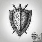 Tattoo sketch a medieval shield with a single… – tattoo sketch (№1755735854_0, 21.08.2025 00:24) — tattoovalue.net