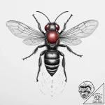 Wasp, concept art for tattoo, soft whip shadi… – tattoo sketch (№1755736250_0, 21.08.2025 00:30) — tattoovalue.net
