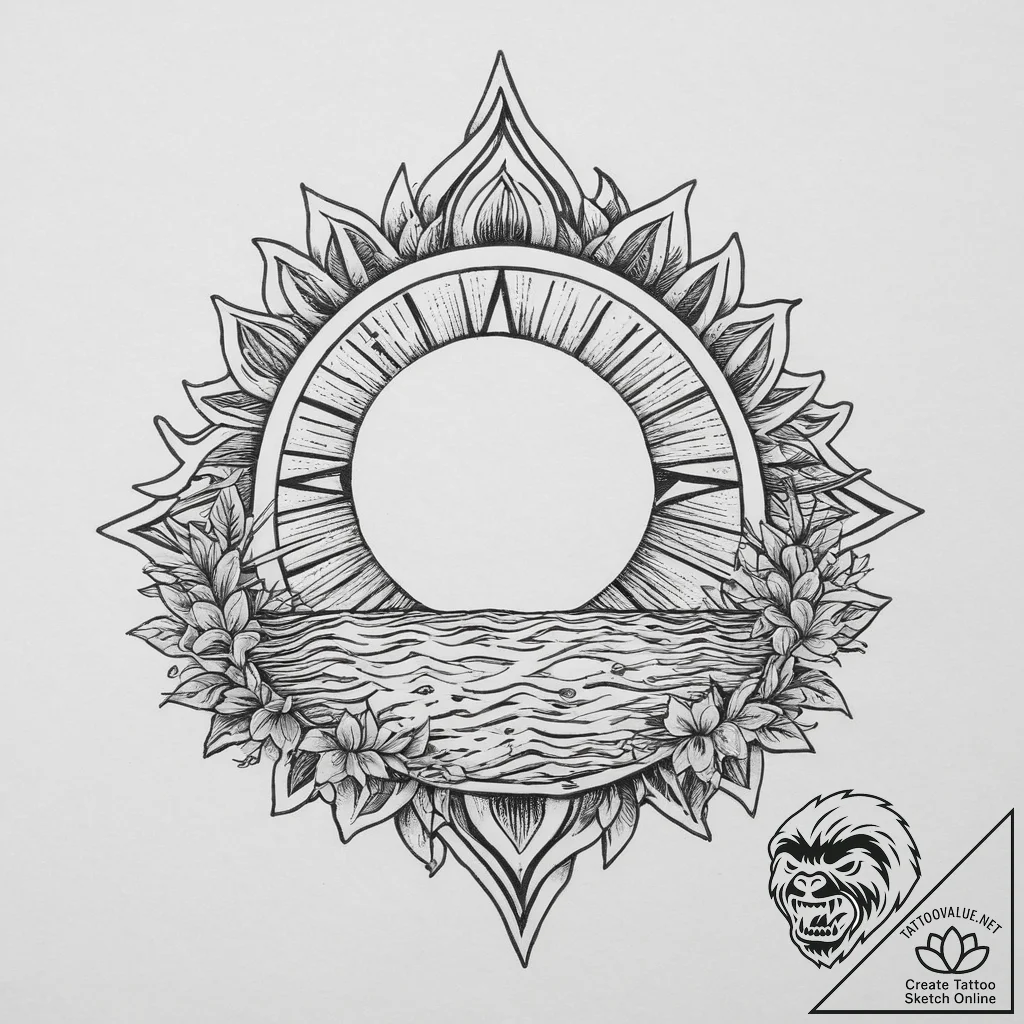 An empty, sun-drenched swimming pool in late... - tattoo sketch (№1755738027_0, 21.08.2025 01:00) — tattoovalue.net
