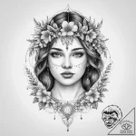Tattoo sketch: lada, depicted as a beautiful… – tattoo sketch (№1755740006_0, 21.08.2025 01:33) — tattoovalue.net