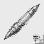 Bullet, tattoo flash sheet design, rough sket… – tattoo sketch (№1755740404_0, 21.08.2025 01:40) — tattoovalue.net