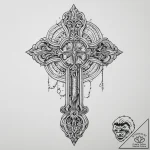 Tattoo design a key, intricate and strong, re… – tattoo sketch (№1755740803_0, 21.08.2025 01:46) — tattoovalue.net