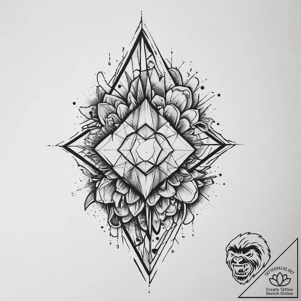 Tattoo design a subtle cracked glass effect w... - tattoo sketch (№1755741201_0, 21.08.2025 01:53) — tattoovalue.net