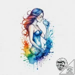 Tattoo sketch aquarius’s water-bearer, styliz… – tattoo sketch (№1755742599_0, 21.08.2025 02:16) — tattoovalue.net