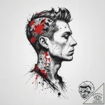 Man (silhouette/figure), ink illustration for… – tattoo sketch (№1755742799_0, 21.08.2025 02:19) — tattoovalue.net
