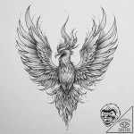 Tattoo sketch a phoenix rising from subtle fl… – tattoo sketch (№1755743988_0, 21.08.2025 02:39) — tattoovalue.net