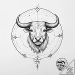Zodiac sign taurus with name kailer anderson… – tattoo sketch (№1755744213_0, 21.08.2025 02:43) — tattoovalue.net