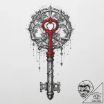 An old skeleton key, tattoo drawing outline,… – tattoo sketch (№1755744788_0, 21.08.2025 02:53) — tattoovalue.net