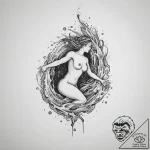 Tattoo design a powerful swimmer’s silhouette… – tattoo sketch (№1755745788_0, 21.08.2025 03:09) — tattoovalue.net