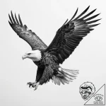 Tattoo design a majestic bald eagle in flight… – tattoo sketch (№1755746188_0, 21.08.2025 03:16) — tattoovalue.net