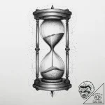 Tattoo design a stylized hourglass with sand… – tattoo sketch (№1755746784_0, 21.08.2025 03:26) — tattoovalue.net