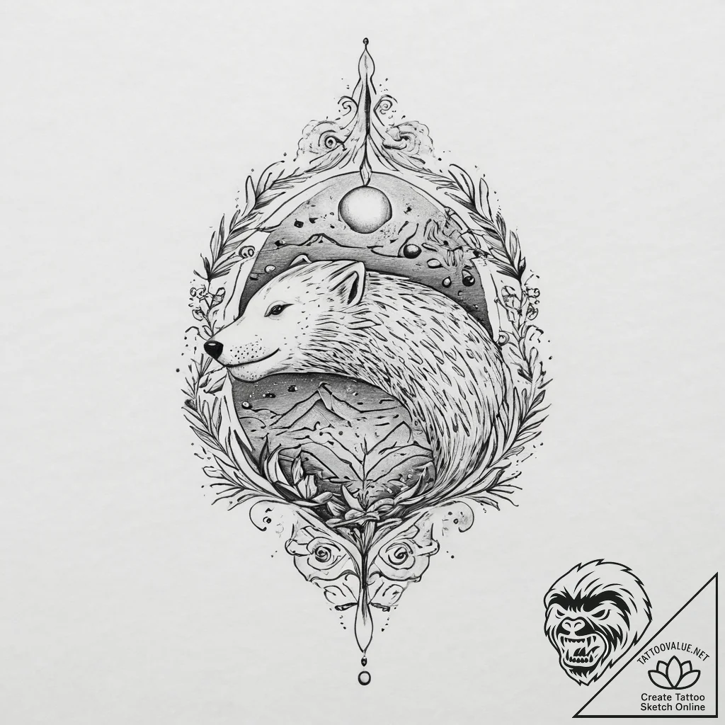 Selkie, tattoo sketch design, minimalist tatt... - tattoo sketch (№1755746984_0, 21.08.2025 03:29) — tattoovalue.net