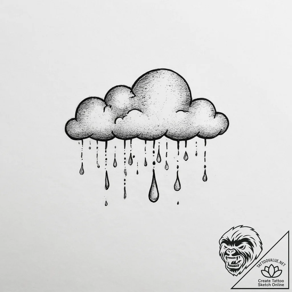 Tattoo sketch a minimalist rendering of a clo... - tattoo sketch (№1755747184_0, 21.08.2025 03:33) — tattoovalue.net