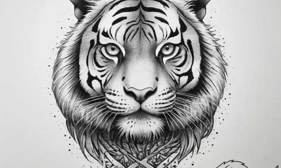 Tattoo design a traditional japanese tiger in... - tattoo sketch (№1755747584_0, 21.08.2025 03:39) — tattoovalue.net