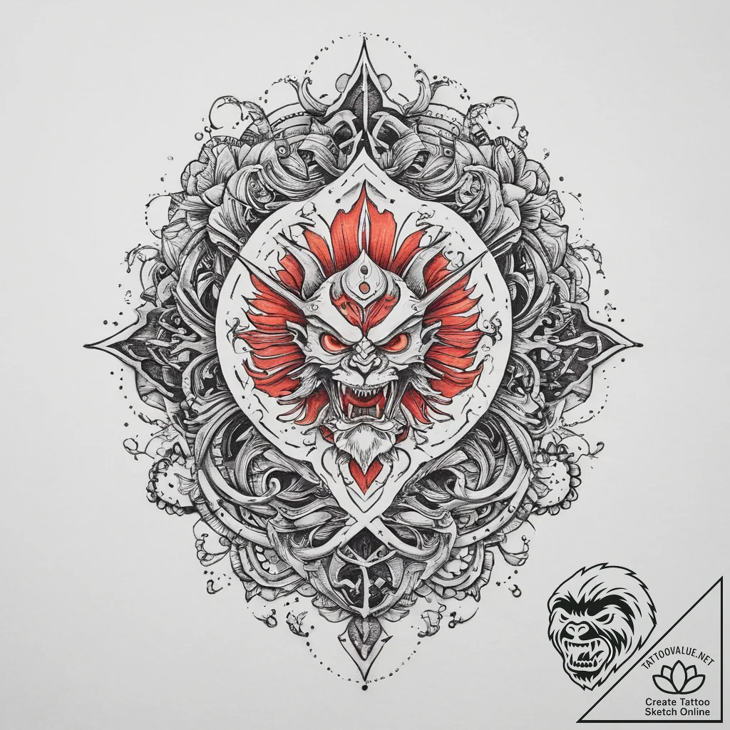 A japanese family crest (mon), ink illustrati... - tattoo sketch (№1755747985_0, 21.08.2025 03:46) — tattoovalue.net