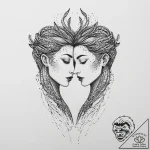 Tattoo sketch gemini twins, one made of light… – tattoo sketch (№1755748985_0, 21.08.2025 04:03) — tattoovalue.net
