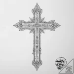 Latin cross, concept art for tattoo, on a cle… – tattoo sketch (№1755749185_0, 21.08.2025 04:06) — tattoovalue.net