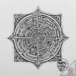Tattoo design a labyrinth with a clear path l… – tattoo sketch (№1755749977_0, 21.08.2025 04:19) — tattoovalue.net