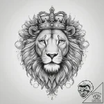 Lion with crown, tattoo flash sheet design, m… – tattoo sketch (№1755750580_0, 21.08.2025 04:29) — tattoovalue.net