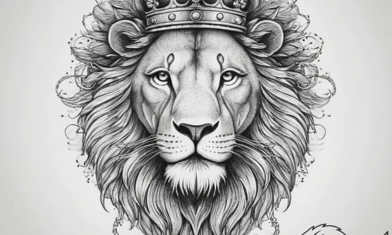 Lion with crown, tattoo flash sheet design, m... - tattoo sketch (№1755750580_0, 21.08.2025 04:29) — tattoovalue.net