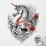 Carousel horse, ink illustration for tattoo,… – tattoo sketch (№1755750779_0, 21.08.2025 04:32) — tattoovalue.net