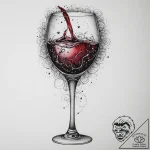 A glass of red wine being swirled, showing th… – tattoo sketch (№1755750979_0, 21.08.2025 04:36) — tattoovalue.net
