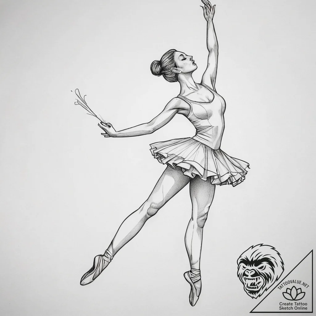 балерина, паутина, хрупкость, грация, излом,... - tattoo sketch (№1755780594_0, 21.08.2025 12:49) — tattoovalue.net