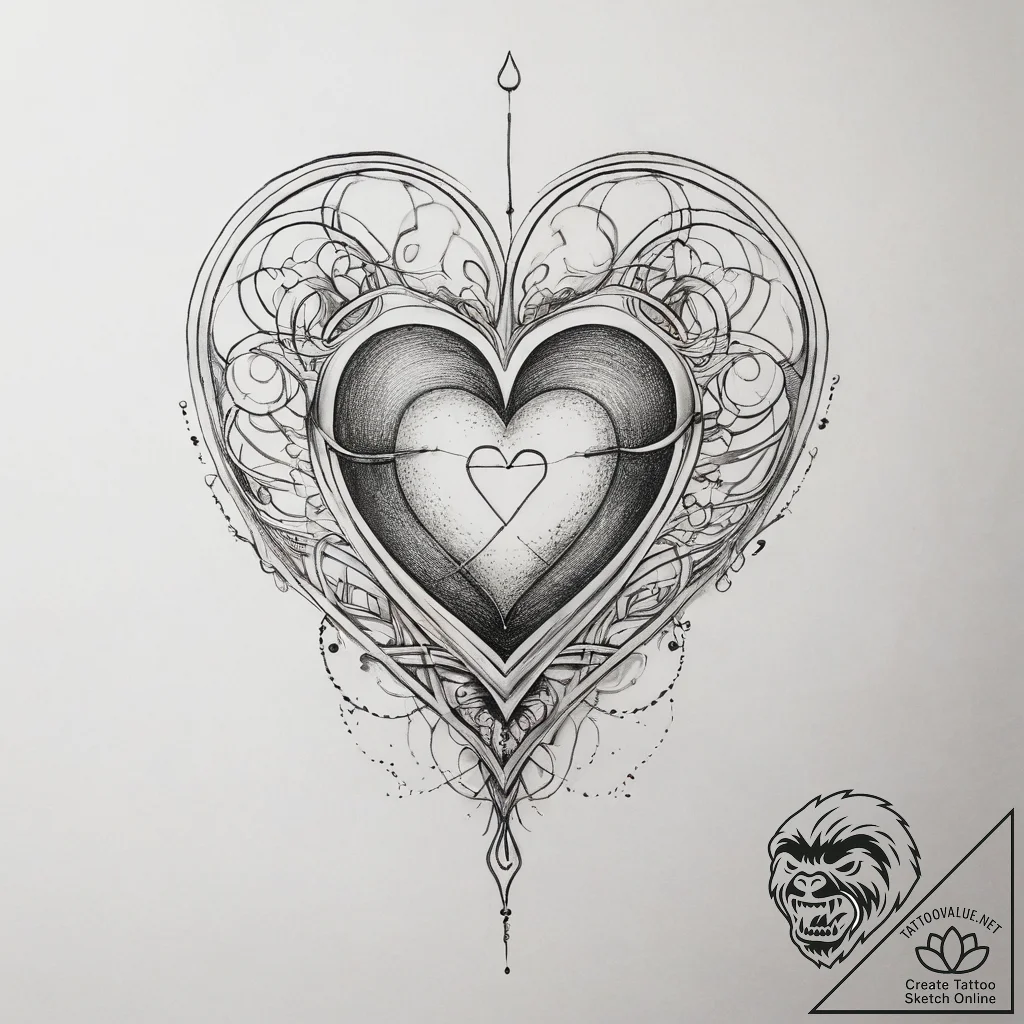 Tattoo design a subtle representation of a he... - tattoo sketch (№1755780939_0, 21.08.2025 12:55) — tattoovalue.net