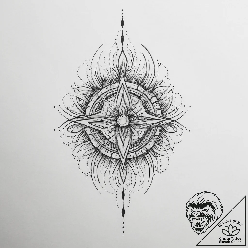 Pulse, artistic tattoo sketch, on a clean whi... - tattoo sketch (№1755781332_0, 21.08.2025 13:02) — tattoovalue.net