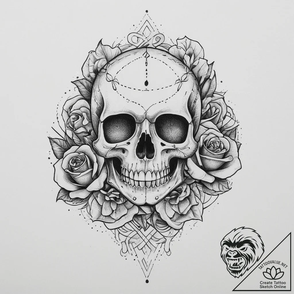 Tattoo design a small, clean cancer glyph wit... - tattoo sketch (№1755783108_0, 21.08.2025 13:31) — tattoovalue.net