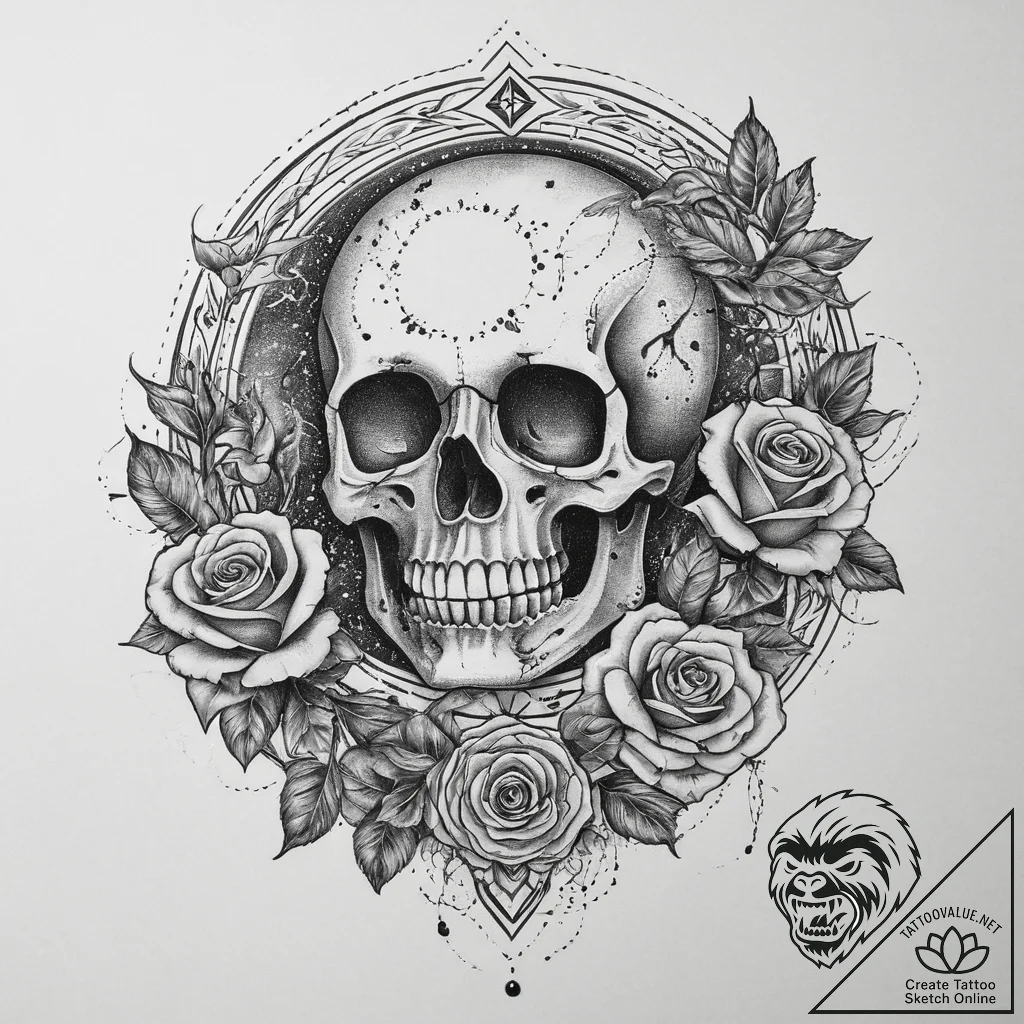 Astrolabe, artistic tattoo sketch, sepia tone... - tattoo sketch (№1755786484_0, 21.08.2025 14:28) — tattoovalue.net