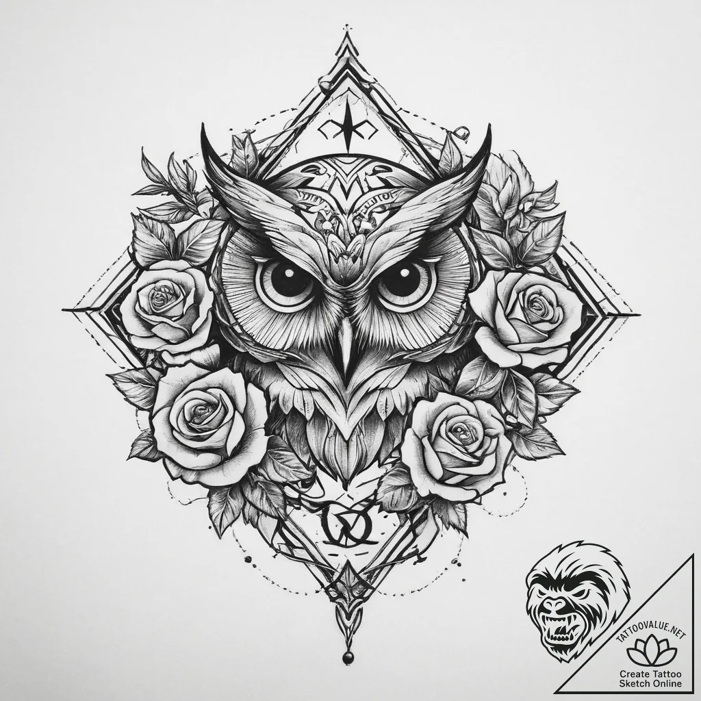 147. tattoo design: a "veda" rune with a subt... - tattoo sketch (№1755787473_0, 21.08.2025 14:44) — tattoovalue.net