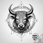 Tattoo design a zodiac animal with a banner b… – tattoo sketch (№1755787672_0, 21.08.2025 14:47) — tattoovalue.net