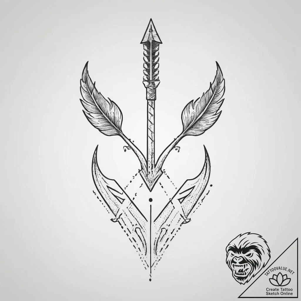 Tattoo design a subtle 'respawn' arrow linewo... - tattoo sketch (№1755788271_0, 21.08.2025 14:57) — tattoovalue.net