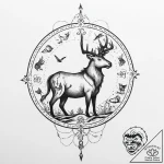 Tattoo design a zodiac animal’s silhouette fi… – tattoo sketch (№1755789860_0, 21.08.2025 15:24) — tattoovalue.net