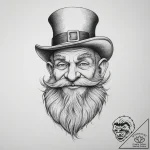 Leprechaun, tattoo sketch design, clean lines… – tattoo sketch (№1755791466_0, 21.08.2025 15:51) — tattoovalue.net